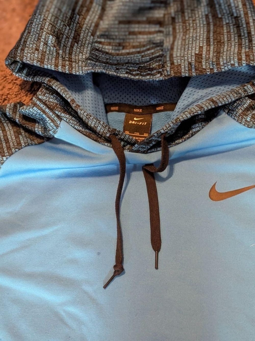Nike Light Blue & Black Dri-FIT Hooded Training Sweatshirt